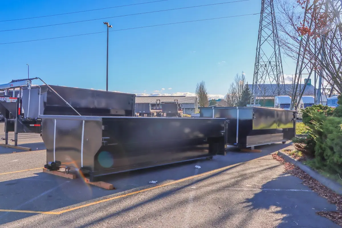 Roll-off dumpster ready for waste disposal at job site for Construction Dumpster Rental in Mount Joy